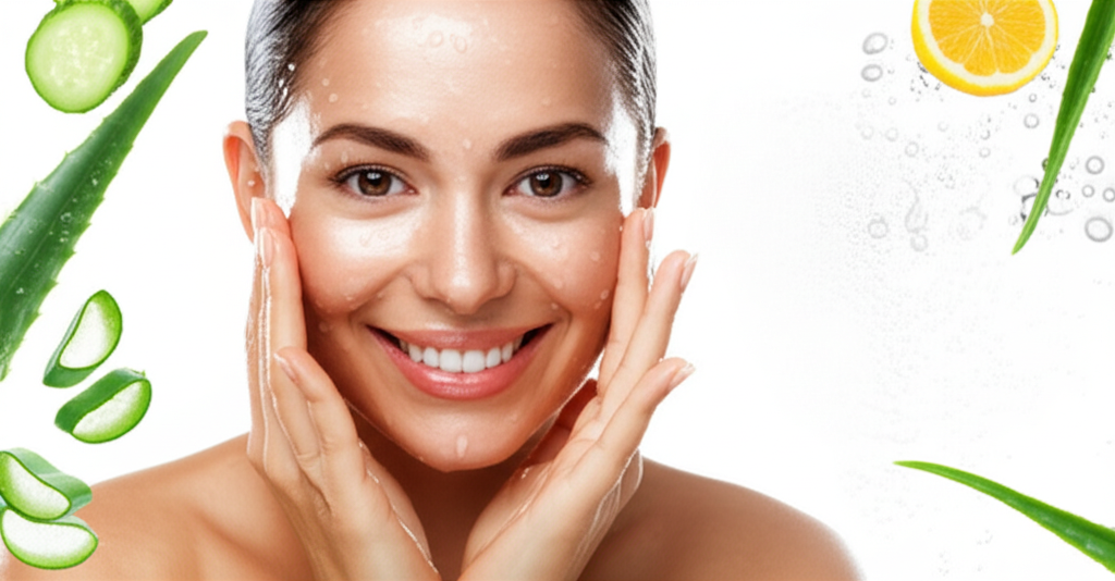 Generate a high-quality, relevant image prompt for an article about: Detox Your Skin: 10 Effortless