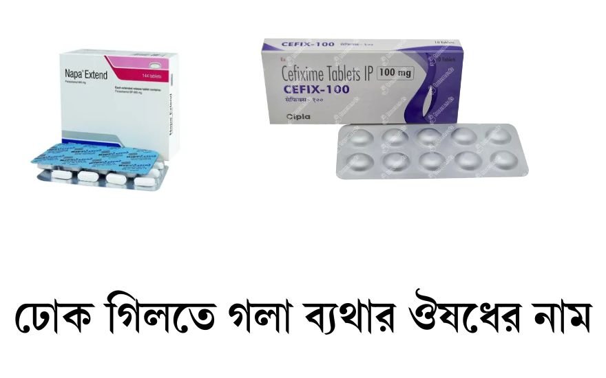 ঢোক গিলতে গলা ব্যথার ঔষধের নাম (1)